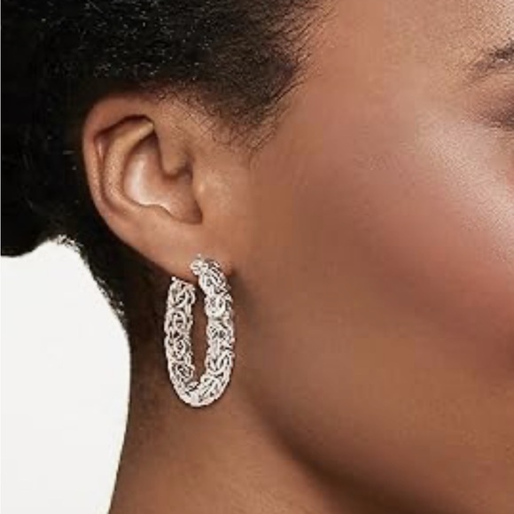 Ross-Simons Sterling Silver Byzantine Hoop Earrings